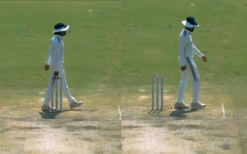KL Rahul dislodges bails around Lunch; Mischievous act results in a big misunderstanding